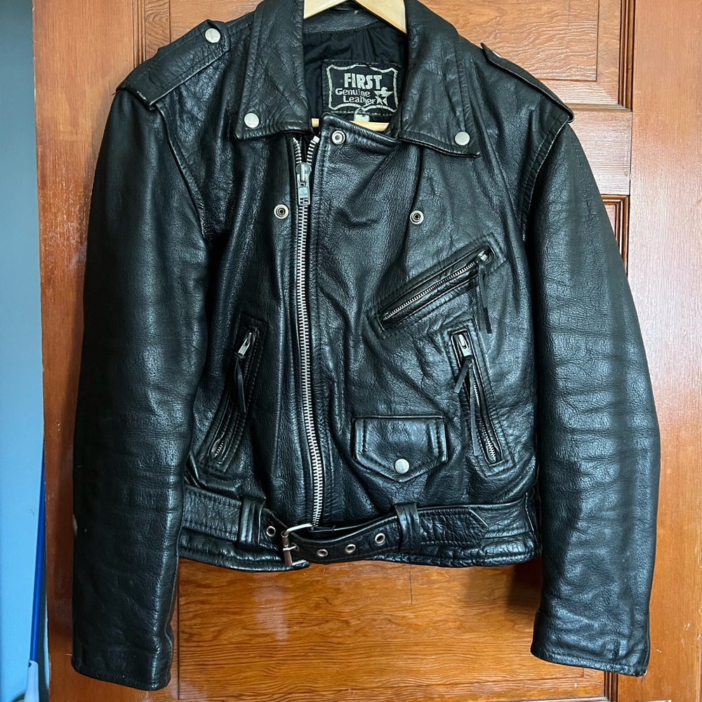 FIRST Vintage Genuine Leather Biker Jacket